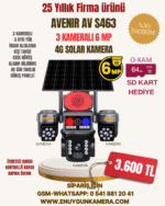 AVENİR AV-S463 3LENS 6MP SOLAR 4G PTZ KAMERASI - Görsel 3