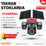 AVENİR AV-S445 4 LENS 8MP SOLAR 4G ÇİFT PANELLİ PTZ KAMERA - Görsel 3