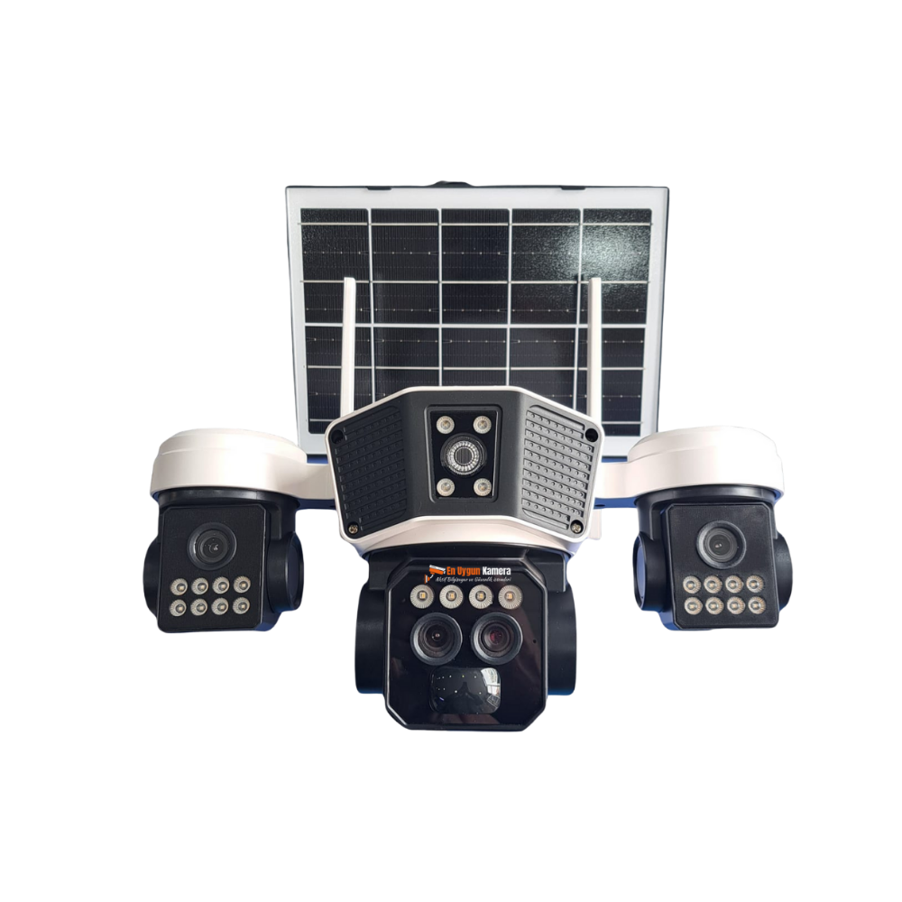 OKAM9095 OKAM 9095 SOLAR 4G 3 LENS KAMERA 10X - Görsel 1